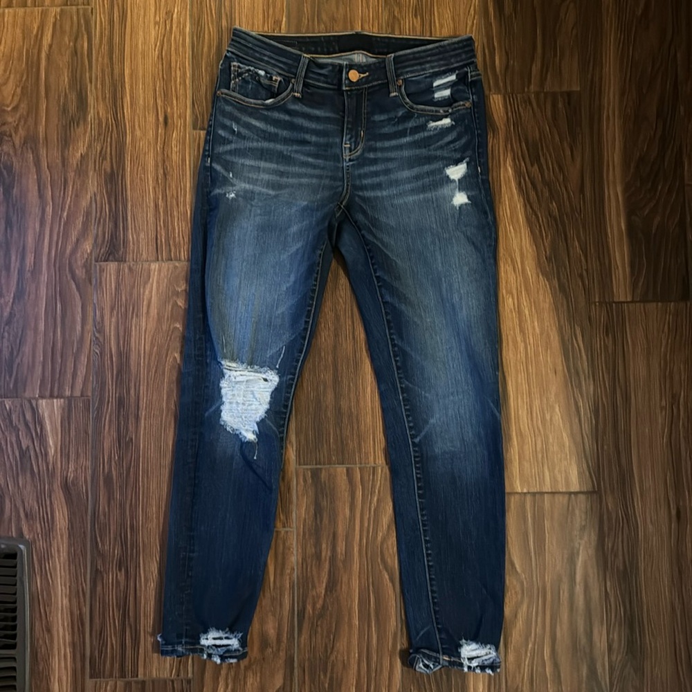 Buckle black ankle skinny jean